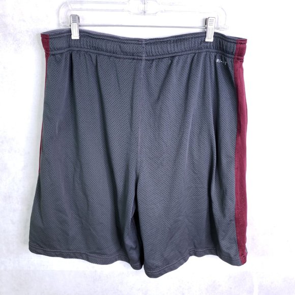 Nike Dri-Fit Virginia Tech Men's Large Mesh Basketball Shorts, Gray Maroon 8.5" - Picture 2 of 7
